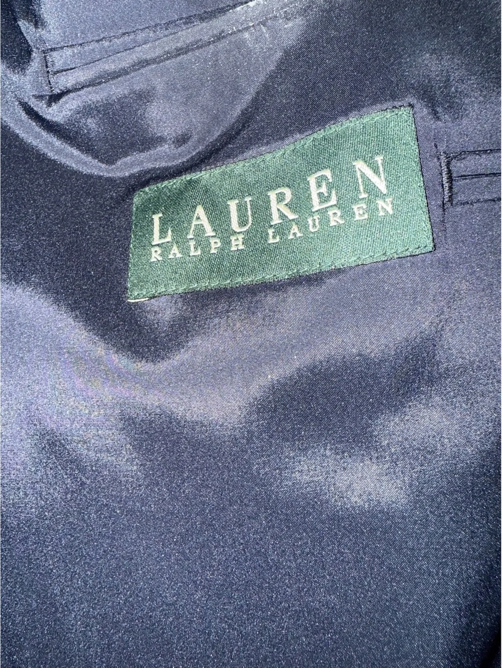 Unisex Lauren Ralph Lauren Navy Blue Wool Blazer with Gold Buttons